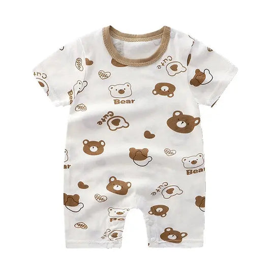 Barboteuse en Coton avec Motif Ours pour Bébé