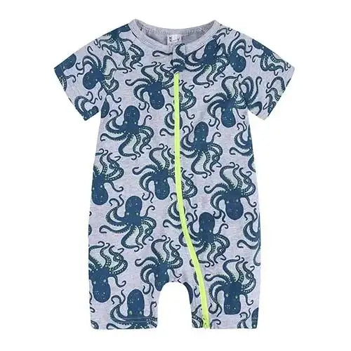 Combinaison Courte Bébé Été Avec Motifs Pieuvre