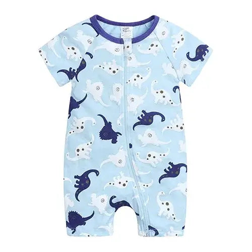 Grenouillère Bébé Bleu Ciel avec Motifs Dinosaures