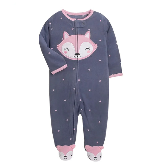 Grenouillère Bébé Bleu Marine avec Motif Renard