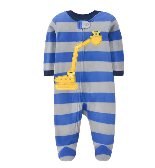 Grenouillère Bébé en Velours à Motif Tracteur