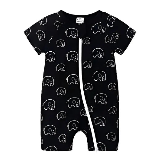 Pyjama Éléphant Noir Été Pour Bébé