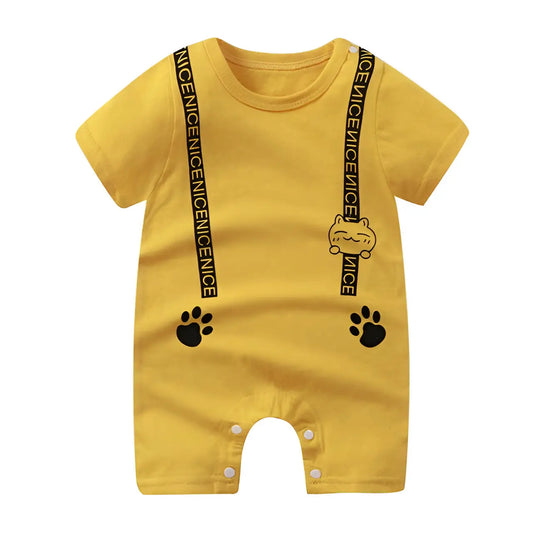 Pyjama Jaune Chat Mignon Bébé Été