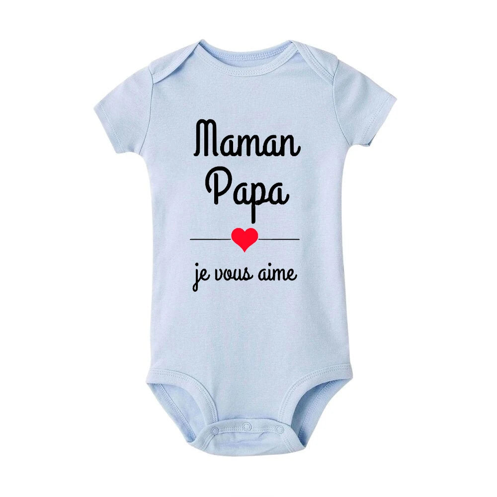 Body Bébé Bleu Ciel Maman Papa Je Vous Aime