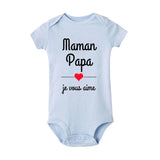 Body Bébé Bleu Ciel Maman Papa Je Vous Aime