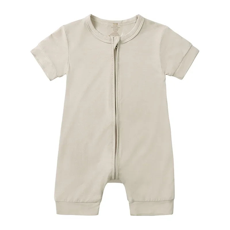 Grenouillère Bébé Courte Beige Sable