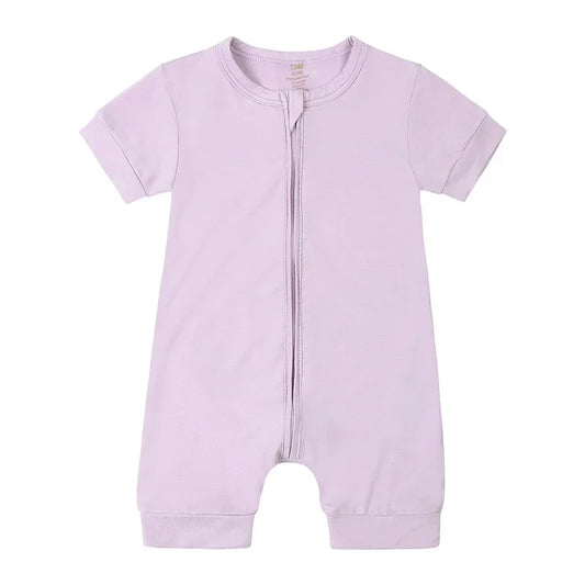 Grenouillère Bébé Mauve Pastel à manches courtes