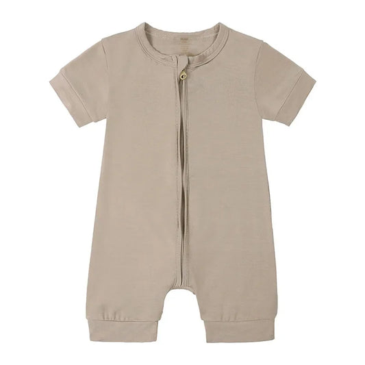Grenouillère Bébé Taupe Courte Élégance