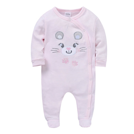 Grenouillère Bébé Petit Chat Mignon Rose Pâle