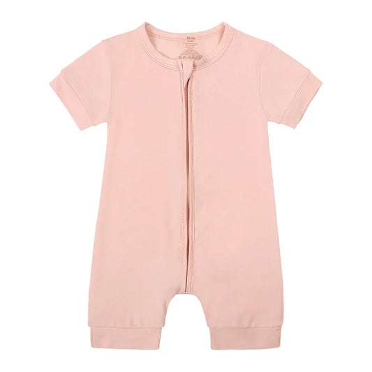 Grenouillère Bébé Courte Rose Poudré